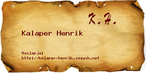 Kalaper Henrik névjegykártya
