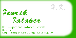 henrik kalaper business card